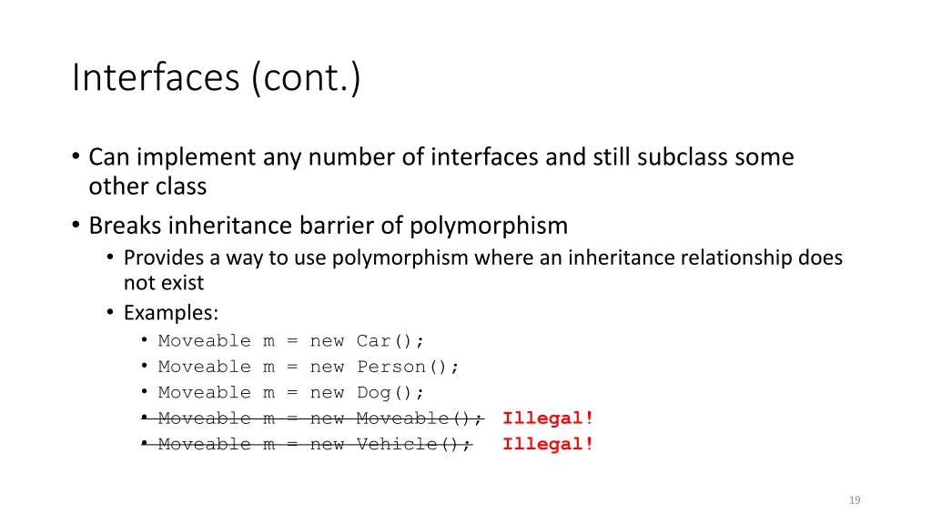interfaces cont
