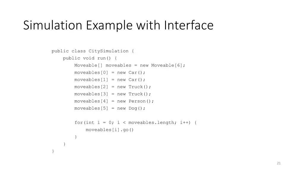 simulation example with interface