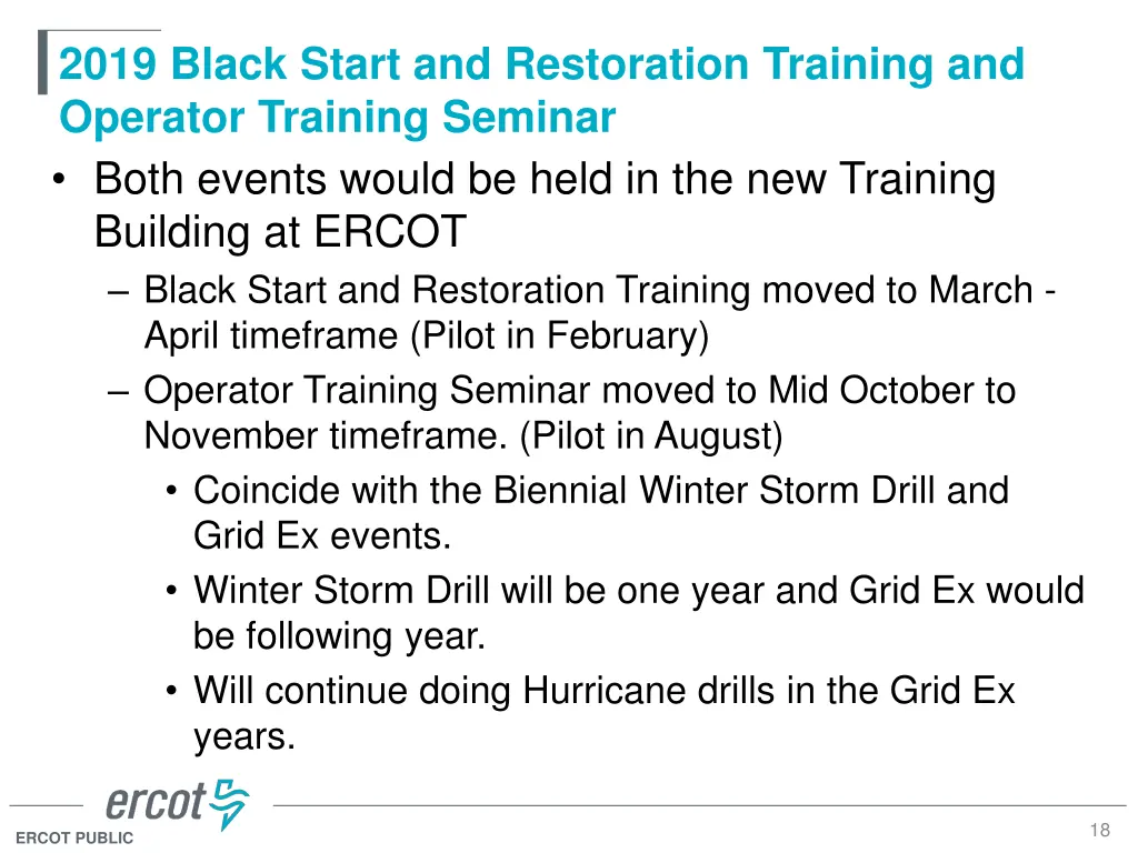 2019 black start and restoration training