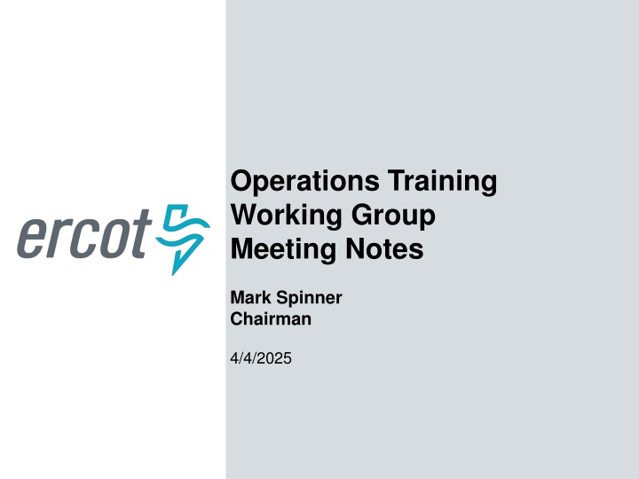 operations training working group meeting notes
