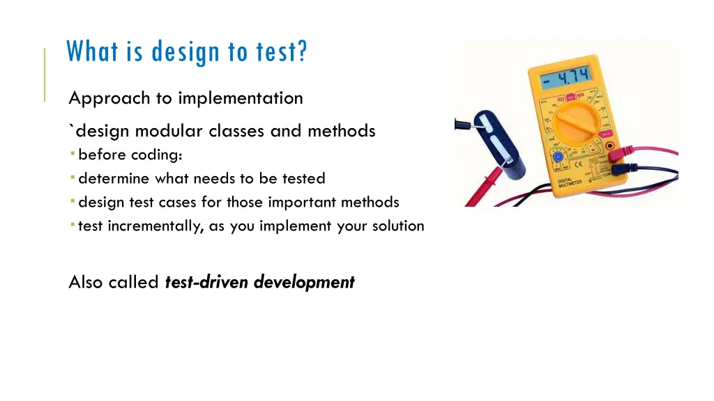 what is design to test