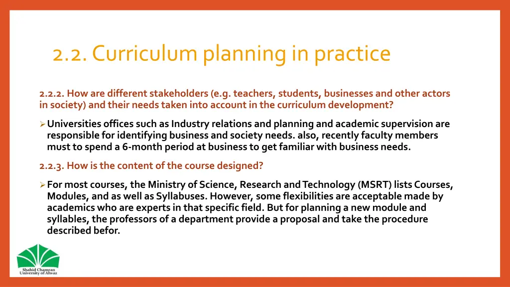 2 2 curriculum planning in practice