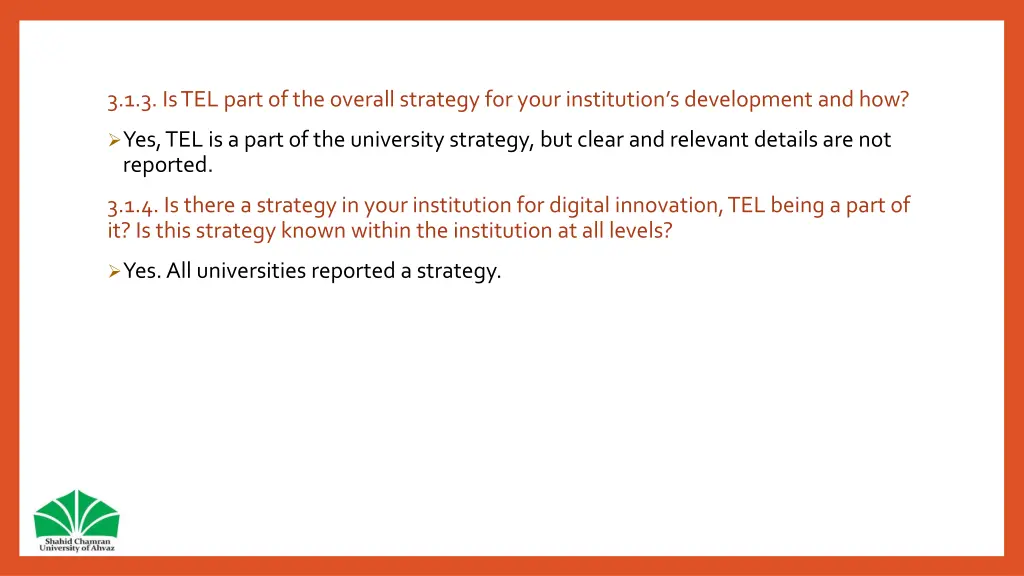 3 1 3 is tel part of the overall strategy