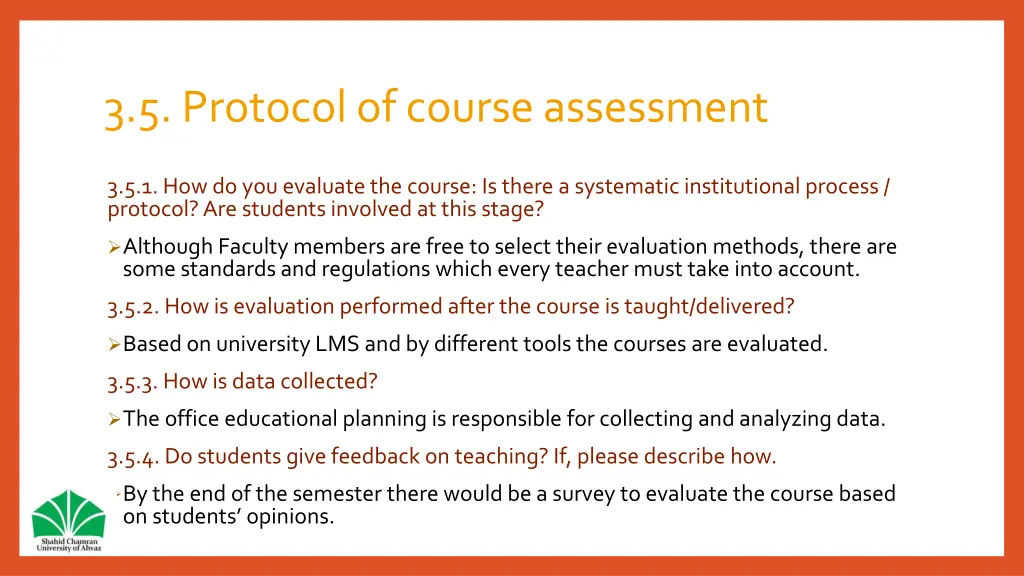 3 5 protocol of course assessment