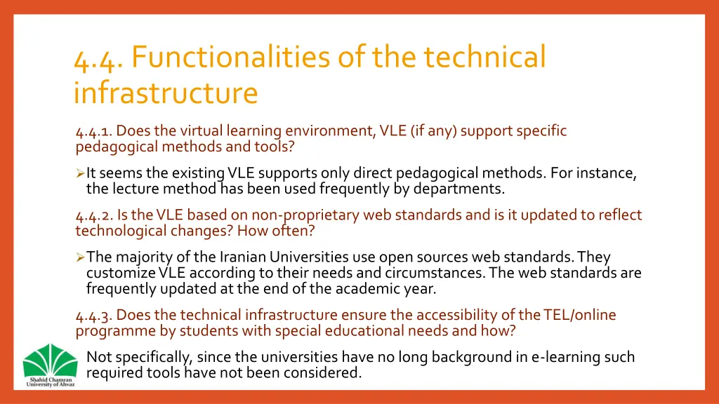 4 4 functionalities of the technical