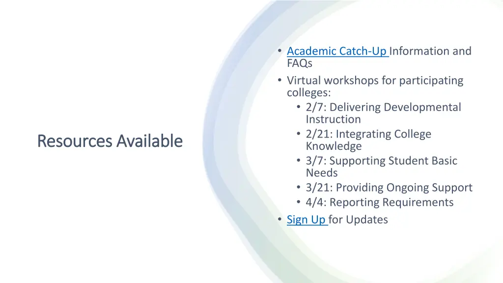 academic catch up information and faqs virtual