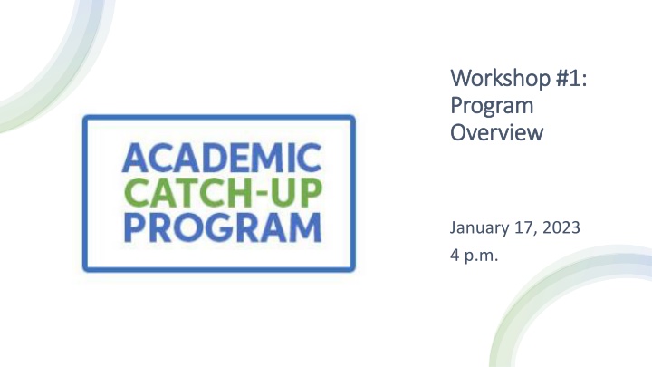 workshop 1 workshop 1 program program overview