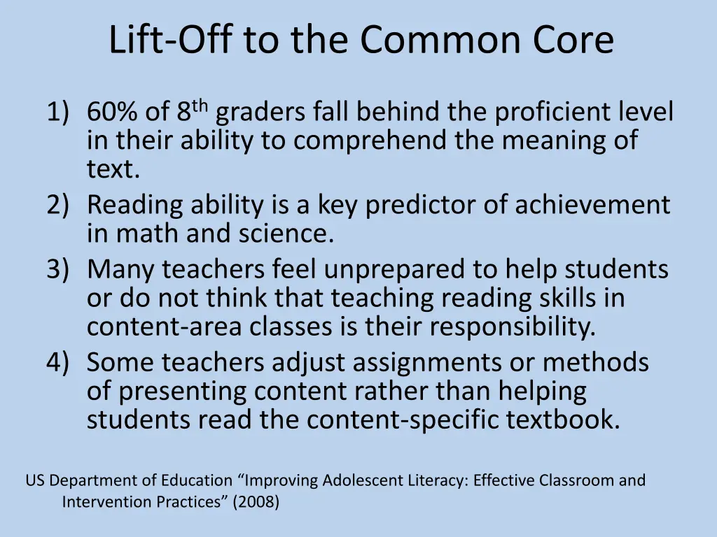 lift off to the common core