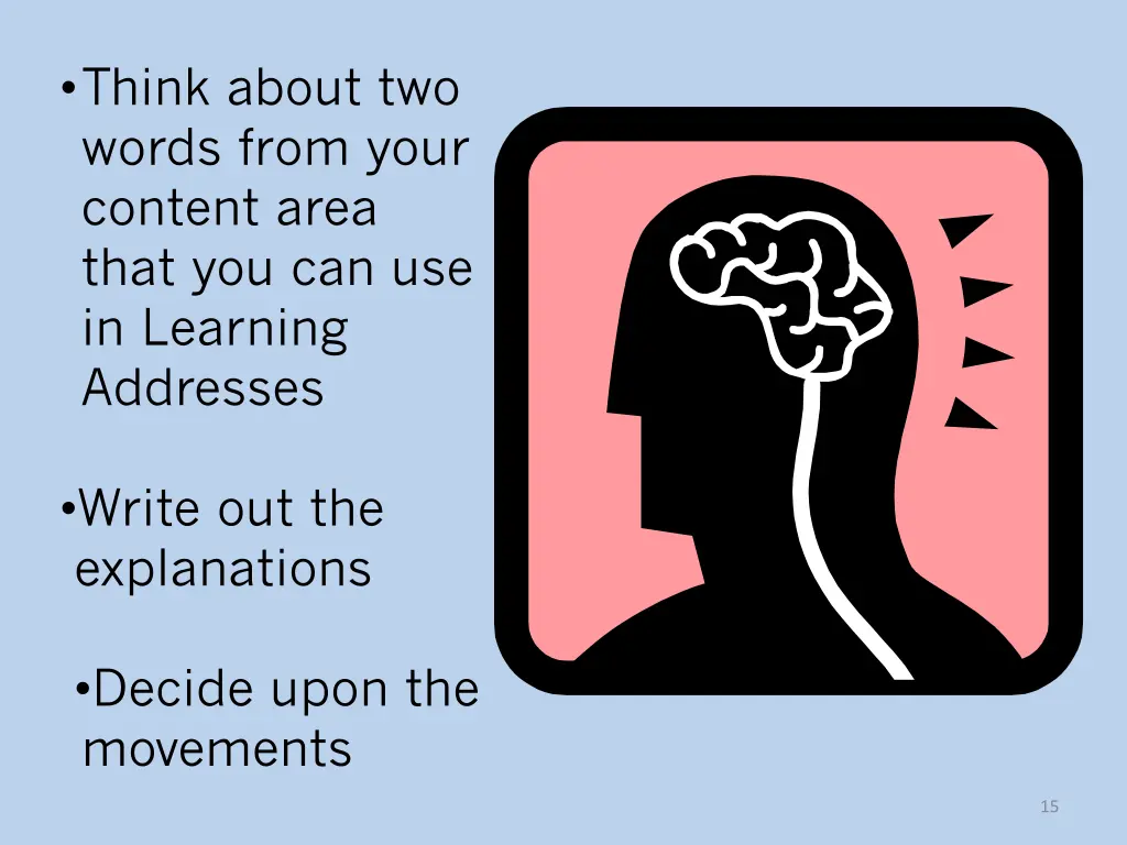 think about two words from your content area that