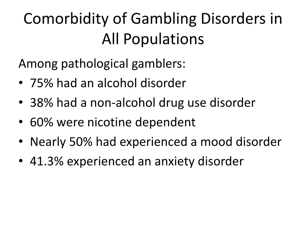comorbidity of gambling disorders