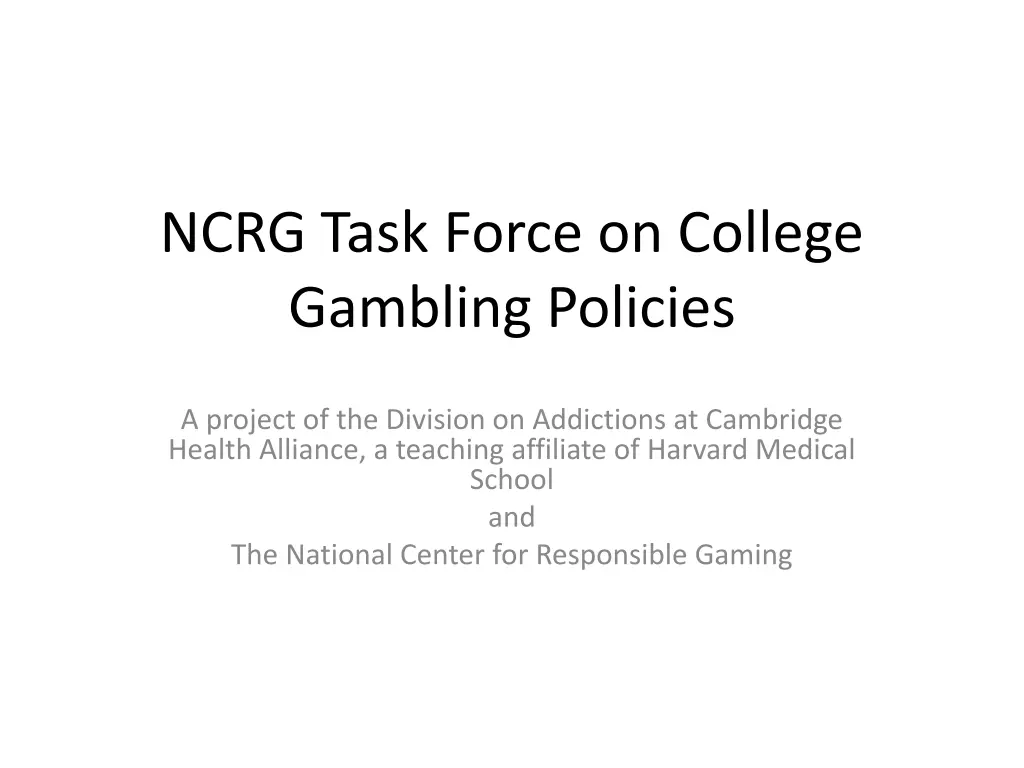 ncrg task force on college gambling policies