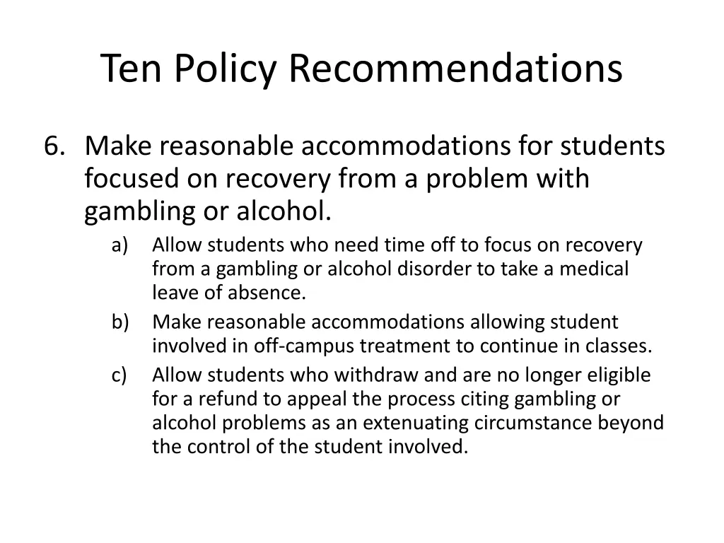 ten policy recommendations 3