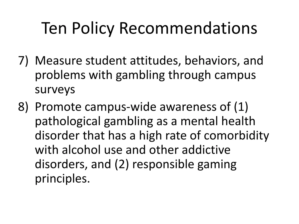 ten policy recommendations 4