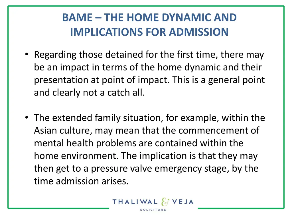 bame the home dynamic and implications