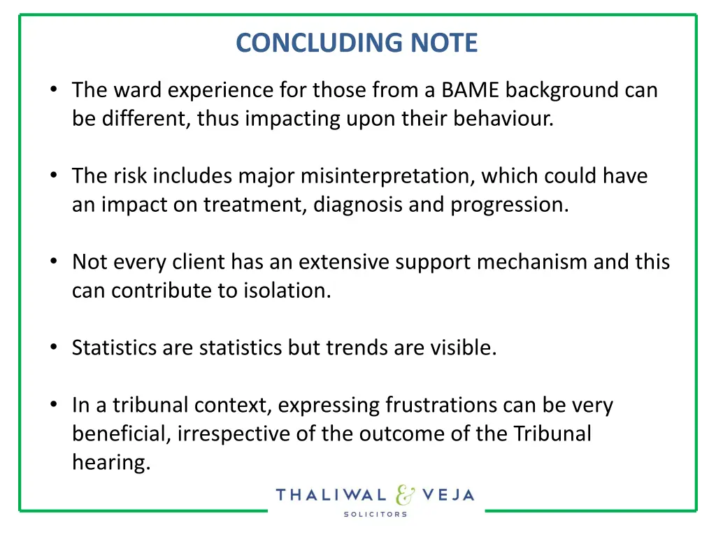 concluding note