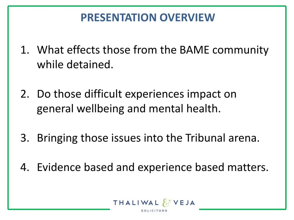 presentation overview