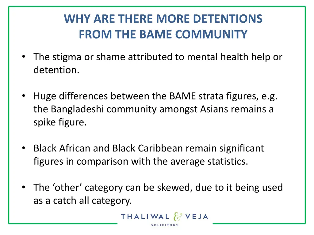 why are there more detentions from the bame