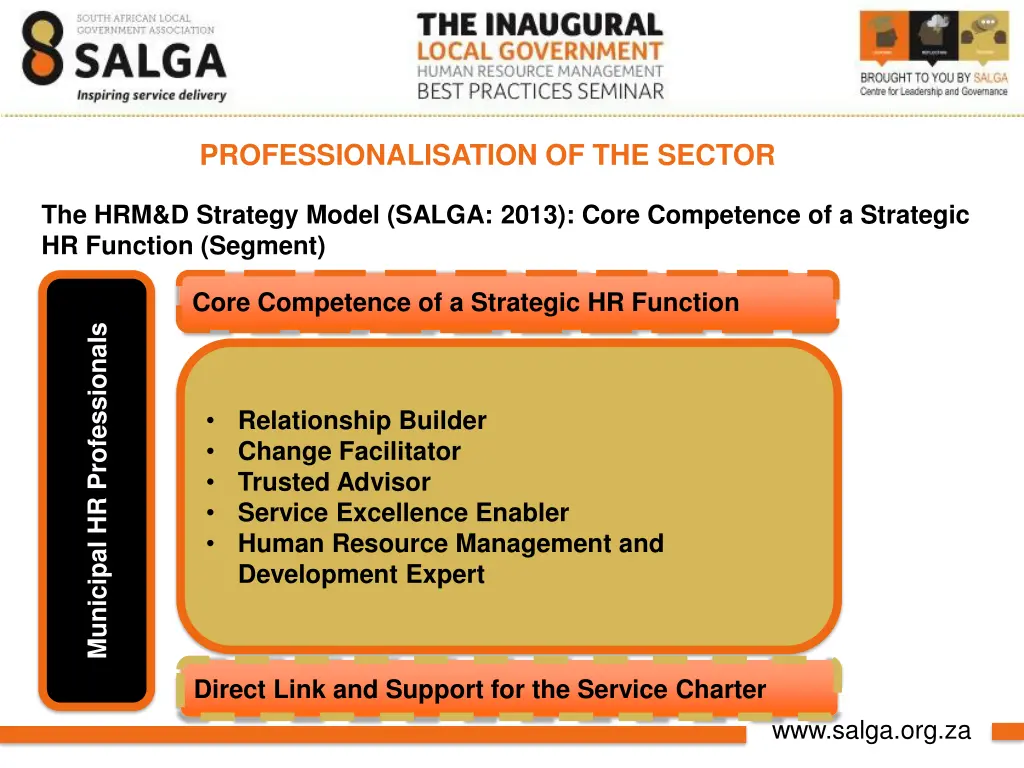 professionalisation of the sector