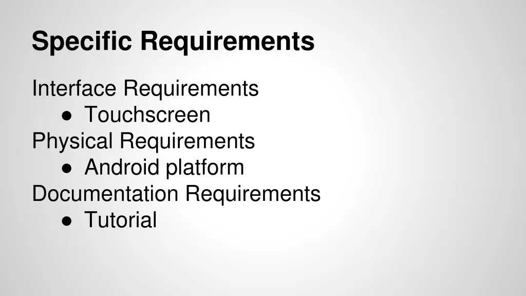 specific requirements 1