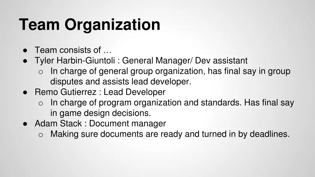 team organization