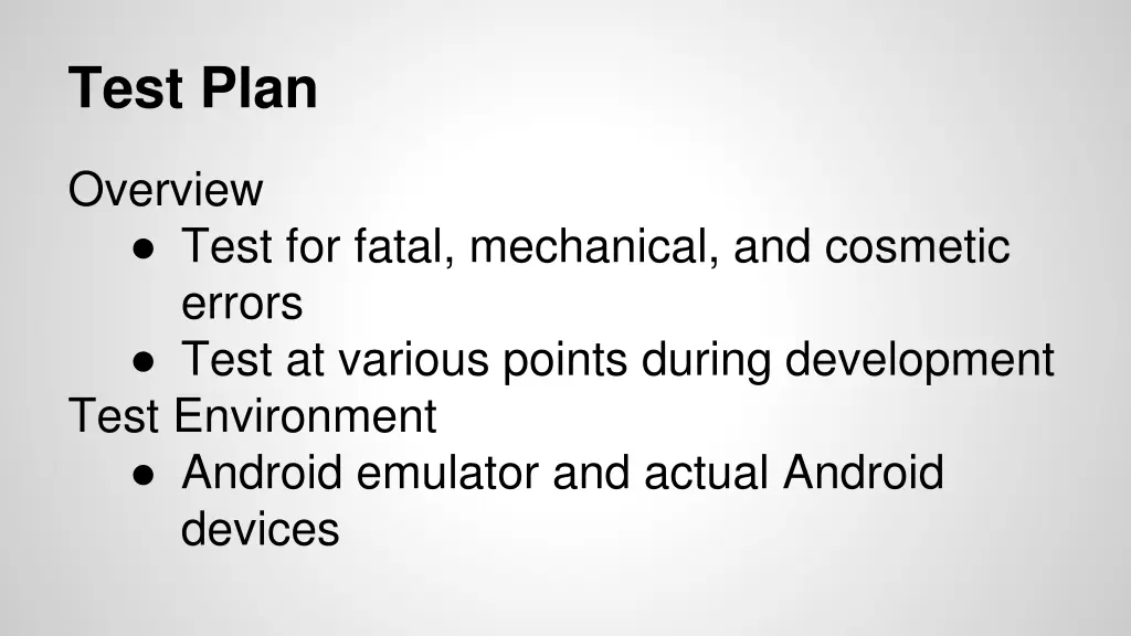 test plan
