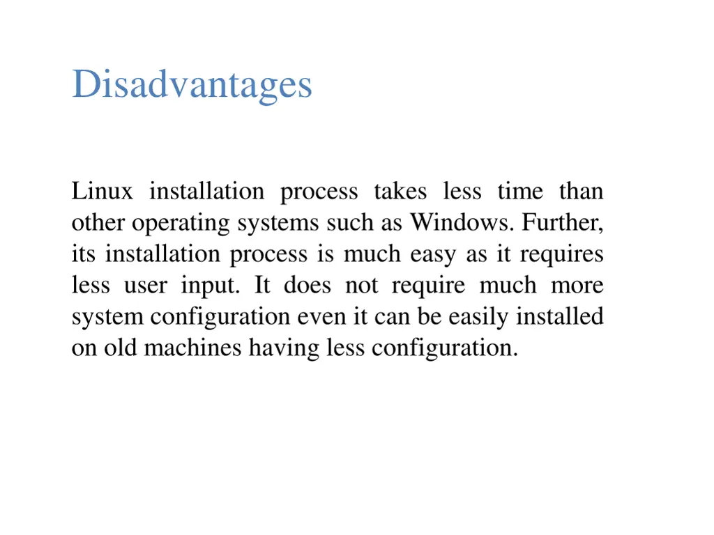 disadvantages