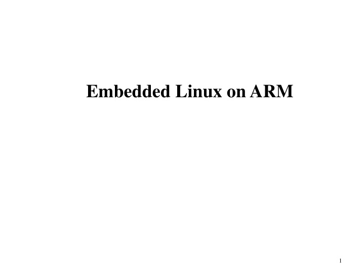 embedded linux on arm