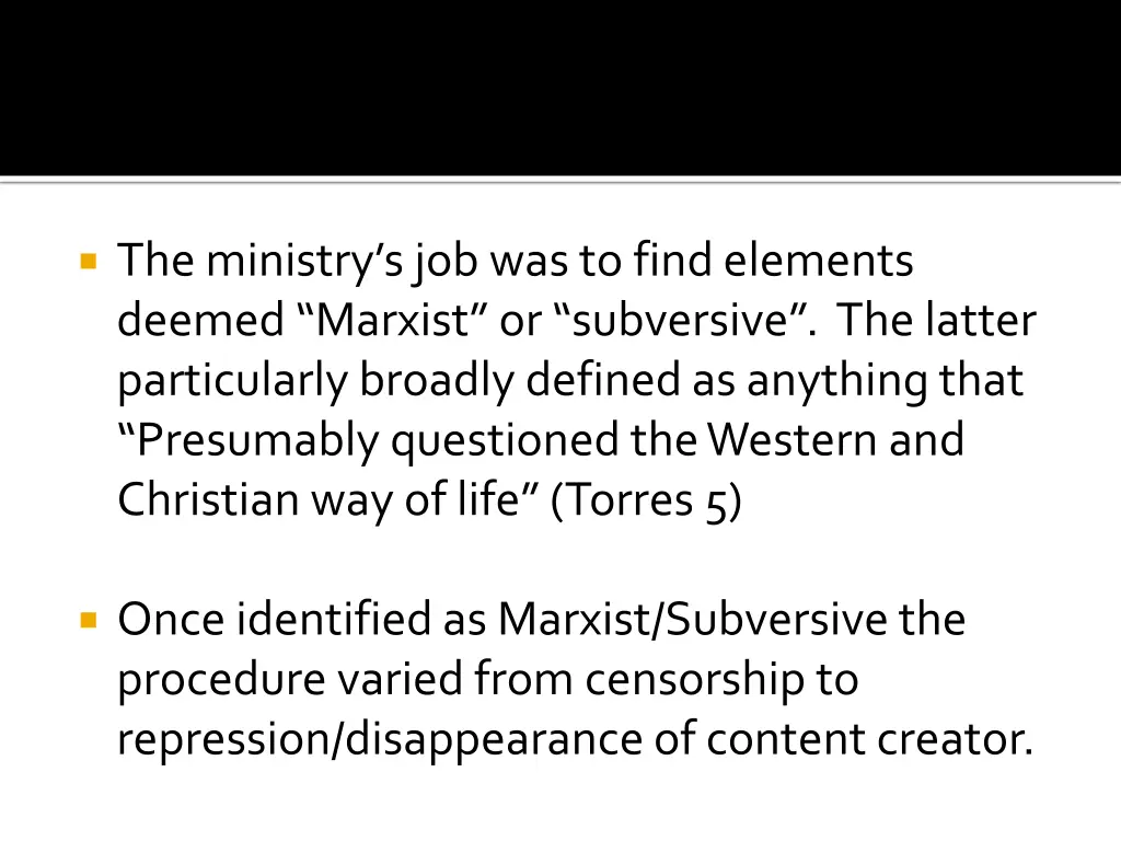 the ministry s job was to find elements deemed