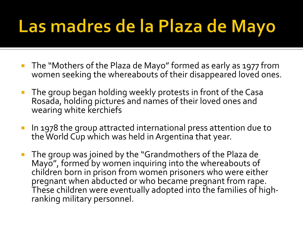 the mothers of the plaza de mayo formed as early