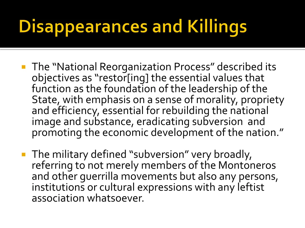 the national reorganization process described