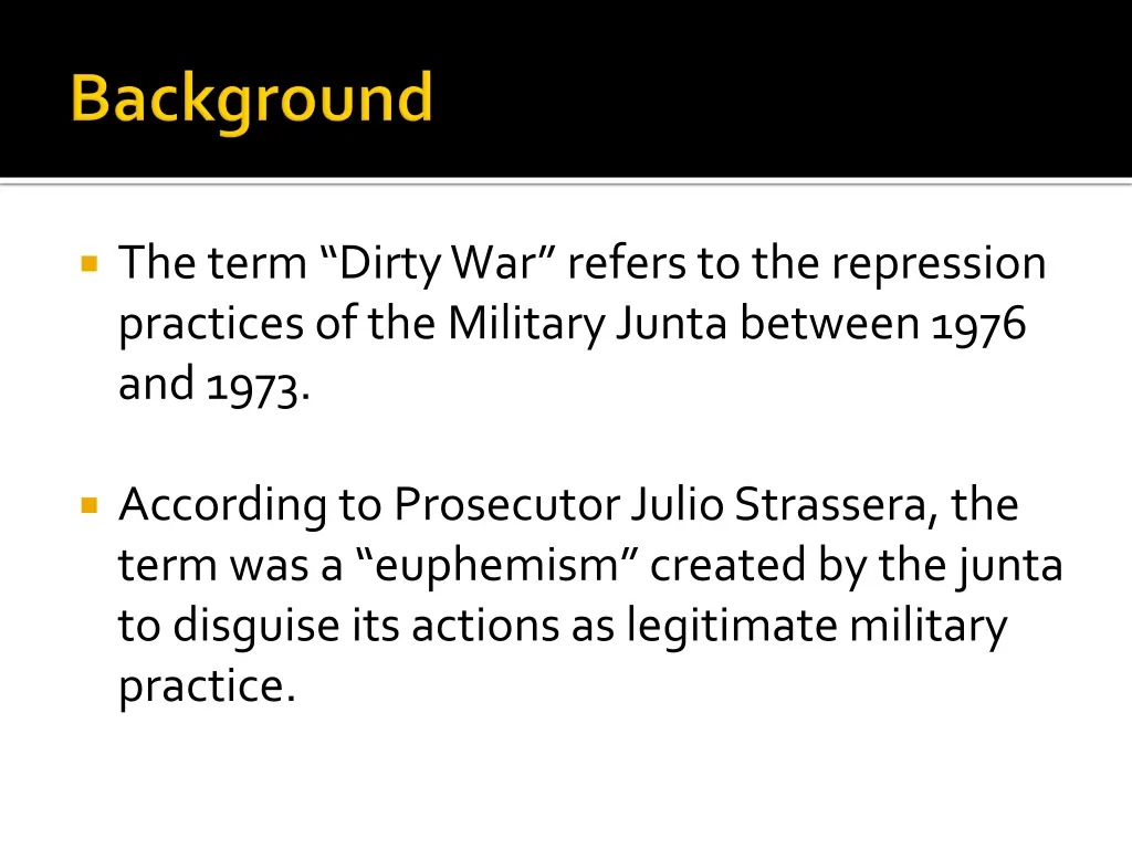 the term dirty war refers to the repression