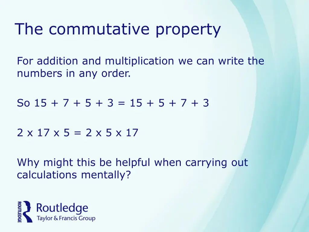 the commutative property
