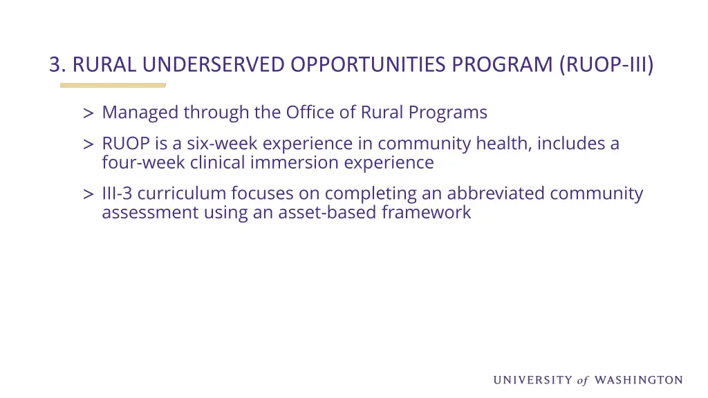 3 rural underserved opportunities program ruop iii
