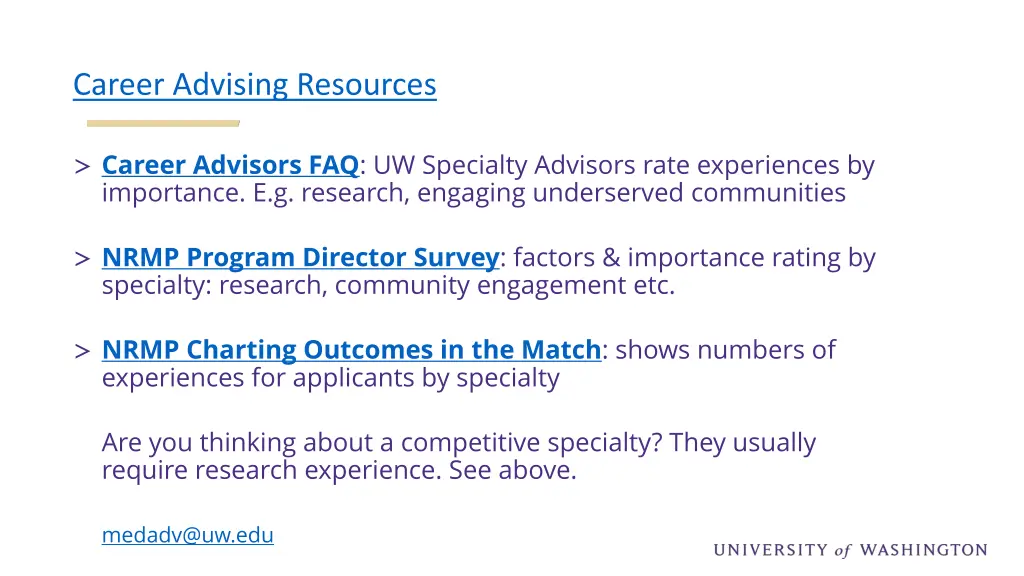 career advising resources
