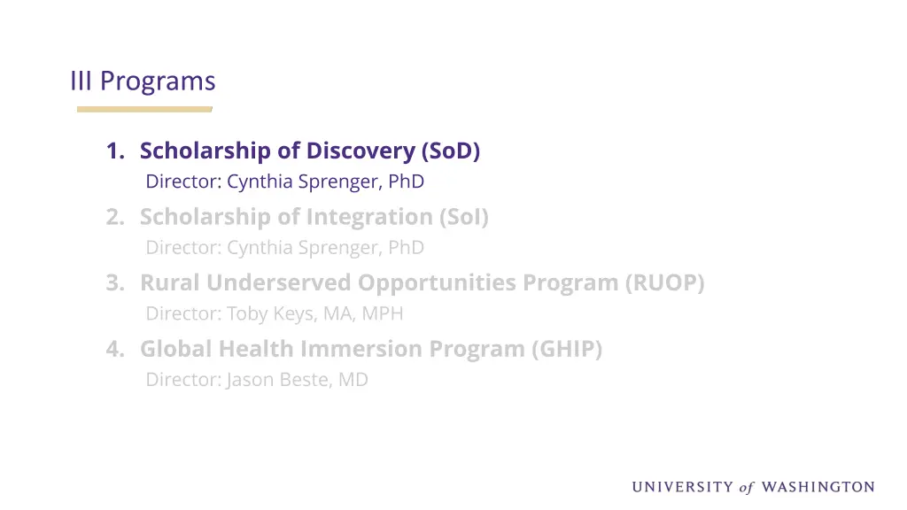 iii programs 1