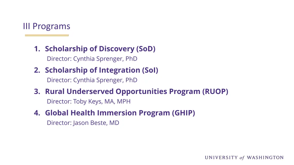 iii programs