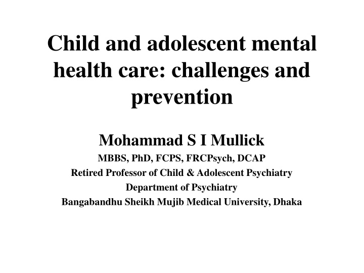 child and adolescent mental health care