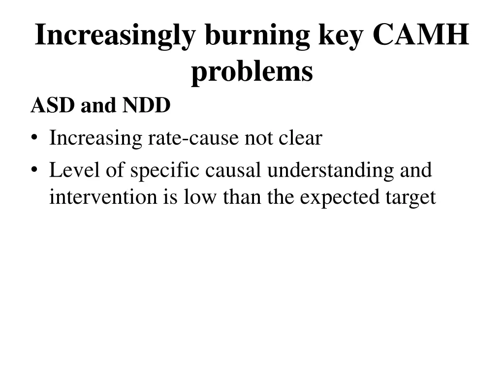 increasingly burning key camh problems