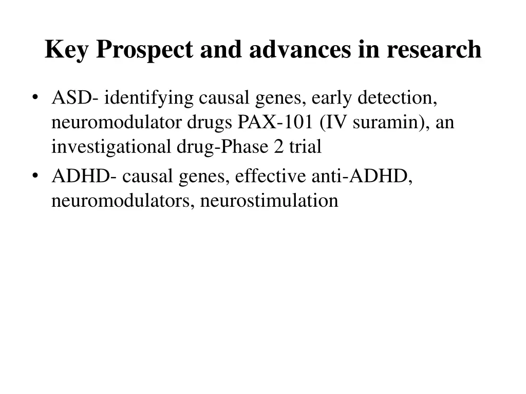 key prospect and advances in research