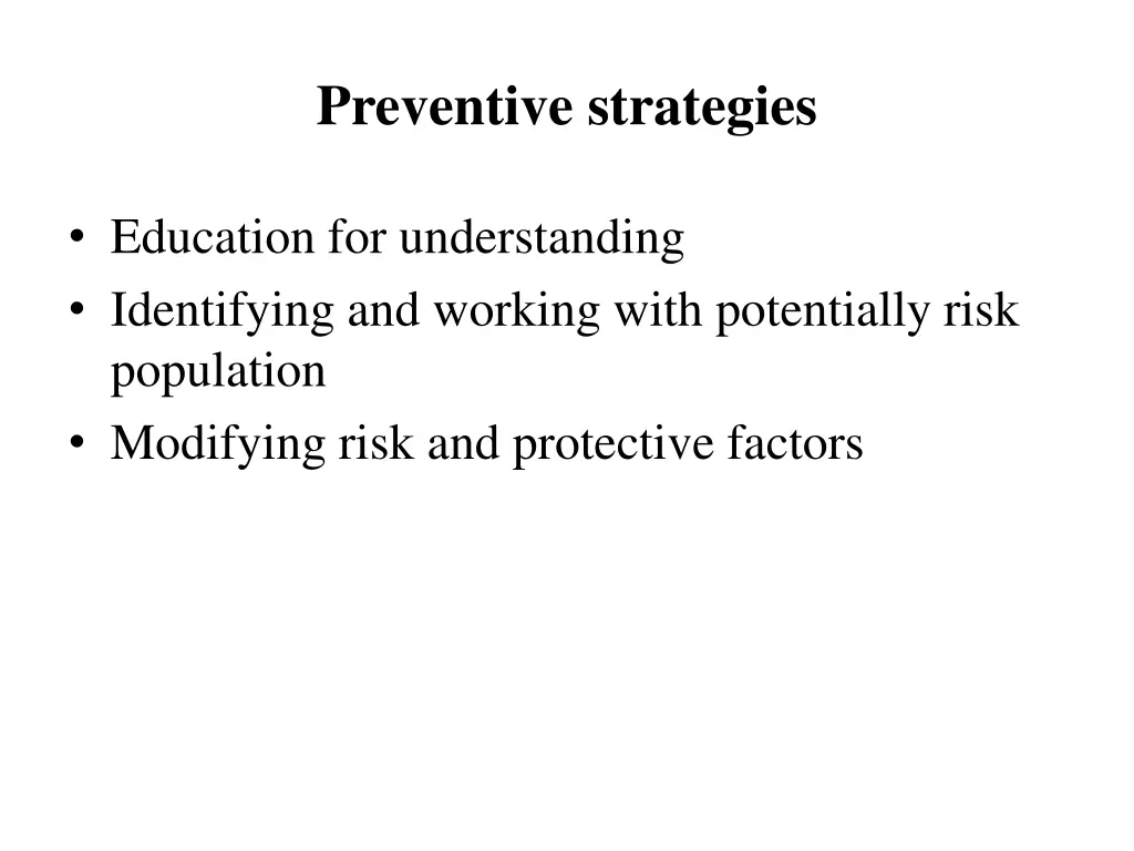 preventive strategies