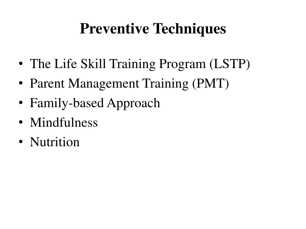 preventive techniques 1