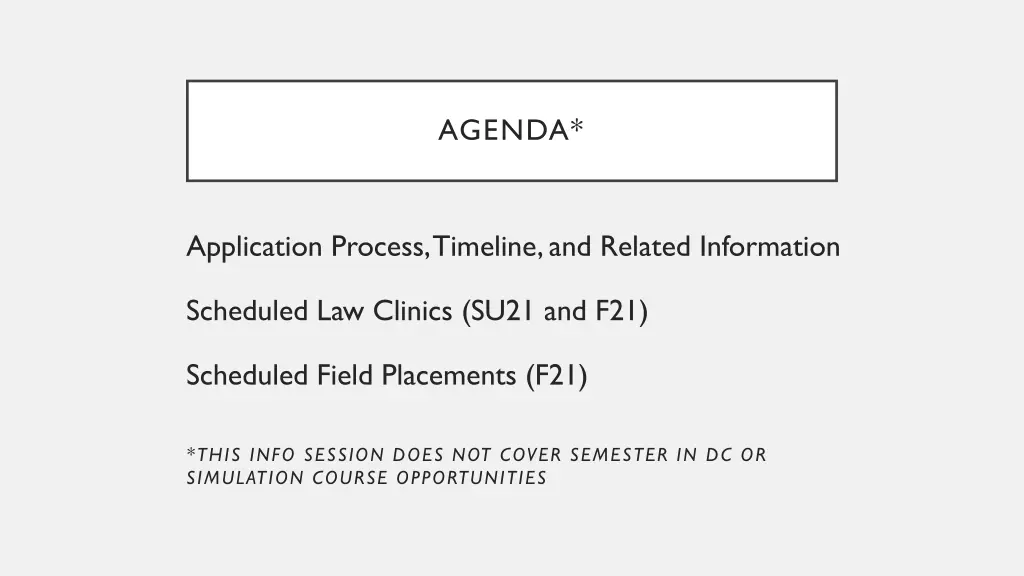 agenda
