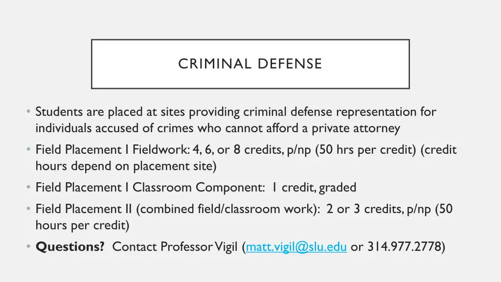 criminal defense