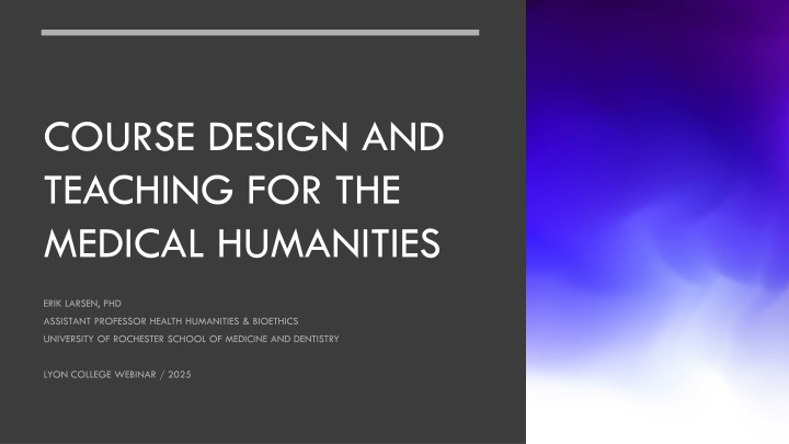 course design and teaching for the medical