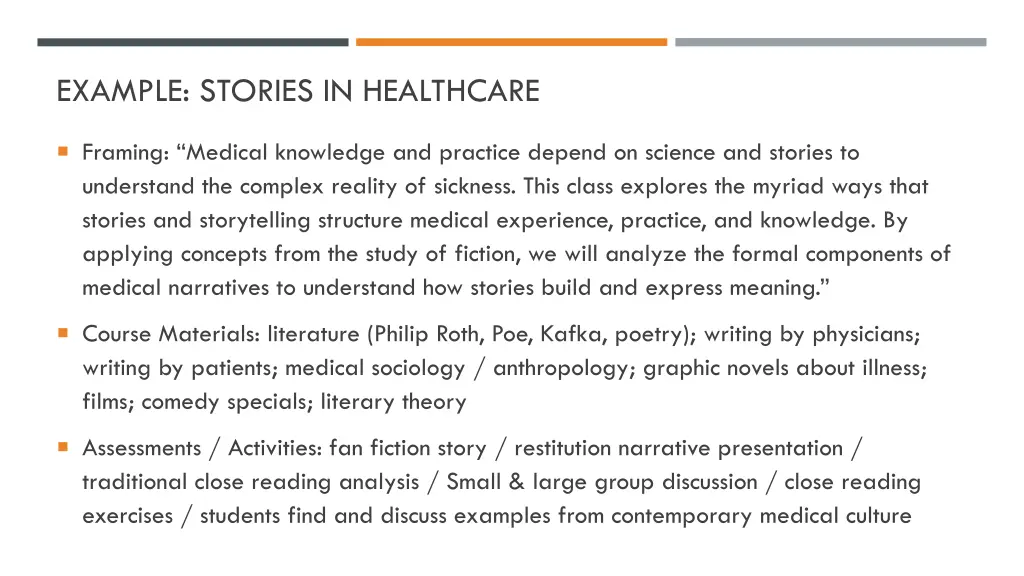 example stories in healthcare