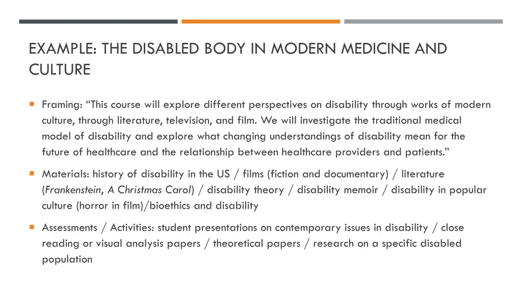 example the disabled body in modern medicine