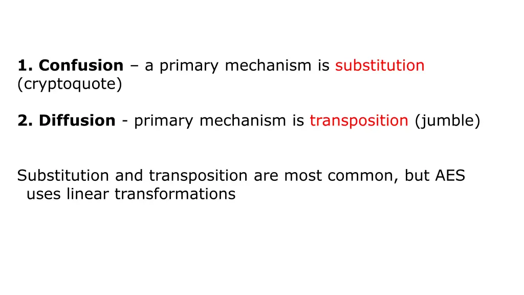 1 confusion a primary mechanism is substitution