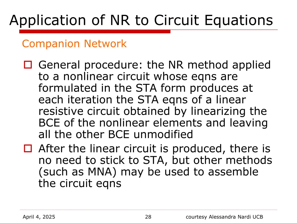 application of nr to circuit equations 1