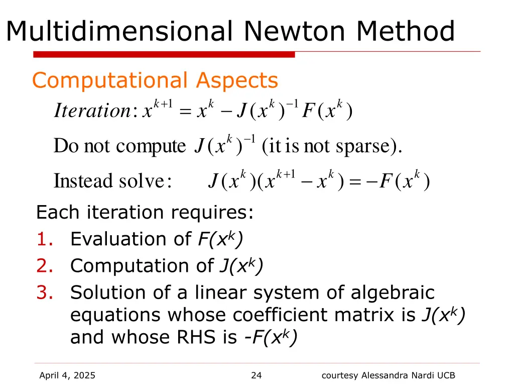 multidimensional newton method 1