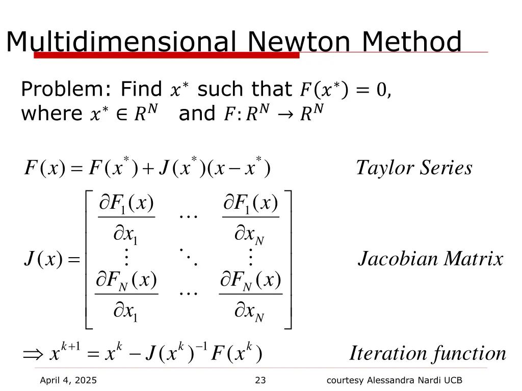 multidimensional newton method